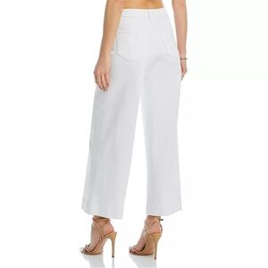 L'AGENCE Houston High Rise Wide Leg Crop Denim Pants White NWT